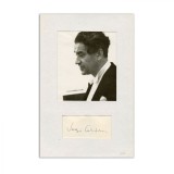 Sergiu Celibidache, reproducere fotografică + bilet cu semnătură olografă