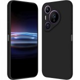 Husa de protectie, flippy, pentru huawei pura 70, liquid silicone, cu microfibra pe interior, protectie antisoc, compatibil incarcare wireless, negru