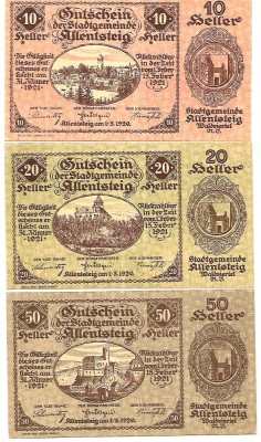 ! AUSTRIA - LOT COMPLET NOTGELD ALLENTSTEIG 01.05.1920 - UNC / CELE DIN IMAGINE foto