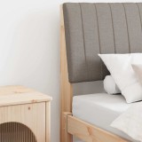 vidaXL Tăblie tapițată Gri taupe 90 cm Lemn de pin masiv 879417