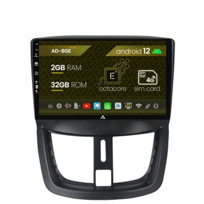 Navigatie Peugeot 207, Android 12, E-Octacore 2GB RAM + 32GB ROM, 9 Inch - AD-BGE9002+AD-BGRKIT263 foto