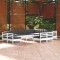 vidaXL Set mobilier grădină cu perne, 13 piese, alb, lemn masiv pin 3096882