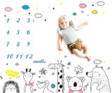 Cumpara ieftin Păturică Milestone Foto Bebe Drool, Subțire, 120x100 cm, Animale Prietenoase, Model A, Rame Inclus