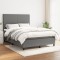 vidaXL Pat box spring cu saltea, gri &icirc;nchis, 140x190 cm, textil 3141610