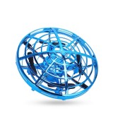 Cumpara ieftin Mini Drona OZN Interactiva cu Senzori Infrarosu si LED, Bleu - Disc Zburator, Rotire 360&deg;, ABS, Usor de Controlat, +6 Ani