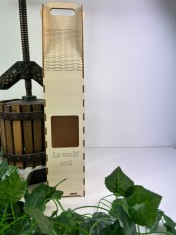 Cutie cadou vin din lemn cu mesaj , zLa Multi Ani!, , 8x8x42 cm