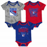 New York Rangers body de bebeluși 3-pack Game Time S/S Creeper Set - Newborn - 24M, Outerstuff