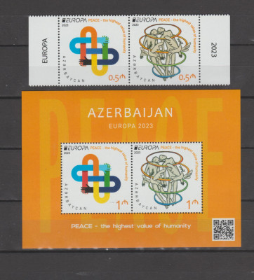AZERBAIJAN 2023 EUROPA CEPT - PACEA -serie 2 timbre+ Bloc MNH** foto