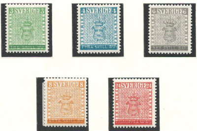 Suedia 1955 Mi 406/10 MNH - 100 de ani de timbre foto