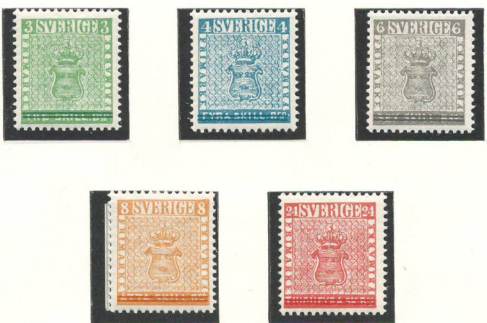 Suedia 1955 Mi 406/10 MNH - 100 de ani de timbre