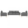 VidaXL Set de canapele, 3 piese, gri deschis, material textil