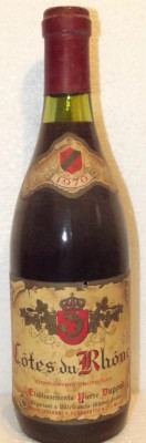 81 - vin rosu cotes du rhone,a.c, recoltare 1970 cl 72 gr 12 foto