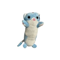 Figurină mini pisică, tip breloc, 20 cm, albastră