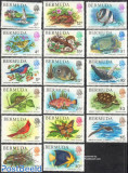 BERMUDA 1978-Viata marina-Pesti-pasari-Serie completa de 17 timbre, Nestampilat