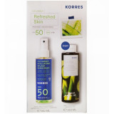 Pachet Cucumber Hyaluronic Splash Crema cu protectie solara SPF 50 + Gel de dus 250ml, Korres