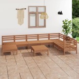 Cumpara ieftin Set mobilier de grădină, 9 piese, maro miere, lemn masiv de pin