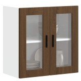 Dulap Bucatarie Perete Stejar Maro Porto, Usa Sticla, 60x31x60cm, Depozitare Vase Oale, Montaj Facil