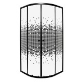 Cumpara ieftin Cabină de duș curbată Pixel Black 90 fără cădiță de duș