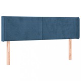 Cumpara ieftin Tablie pat cu aripioare albastru inchis 147x16x78/88 cm catifea