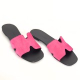 Papuci dama din piele naturala Mia Fucsia, 41