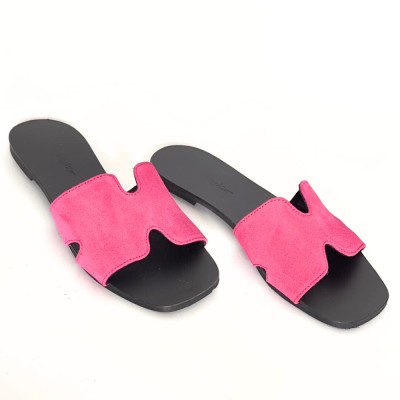 Papuci dama din piele naturala Mia Fucsia, 41 foto