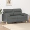 vidaXL Canapea cu 2 locuri cu pernuțe, gri &icirc;nchis, 120 cm, textil 3200814