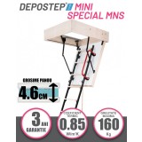 Scara pod DEPOSTEP MINI SPECIAL MNS scurta, metalica cu trepte din lemn, H max 260-265 cm