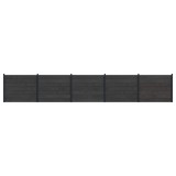 vidaXL Panou de Gardă 5 pcs WPC și Aluminiu Negru 3429478