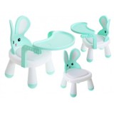 Scaunel cu masuta incorporata Little Bunny Verde menta