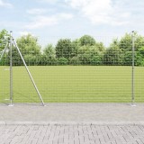 VidaXL Gard Euro cu 7 posturi flanșate 1.4x10 m Oțel galvanizat