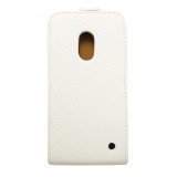 Husa flip alba (aspect piele) pentru Nokia Lumia 620