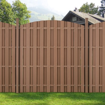 [neu.holz]&amp;reg; Gard arcada Saturn 3 panouri, 185 x 562 cm, WPC, maro HausGarden Leisure foto