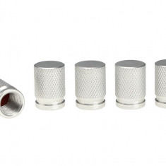 Set 5 Buc Capacele Ventil Aluminiu Carmotion Argintiu Silver 63477SI