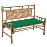 Cumpara ieftin Banca de gradina cu perna, 120 cm, bambus