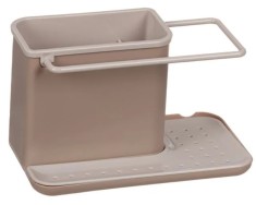 Organizator chiuveta multifunctional, plastic, bej, 20,8x11x13 cm, M Deco foto