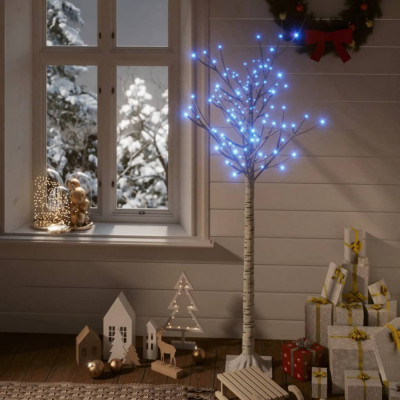 vidaXL Pom Crăciun 140 LED-uri albastru 1,5 m salcie interior/exterior foto