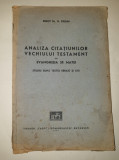 ANALIZA CITATIUNILOR VECHIULUI TESTAMENT DIN EVANGHELIA SF.MATEI - N CIUDIN 1943