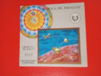 PARAGUAY, EXPLORATION OF MARS - COLIȚĂ MNH foto