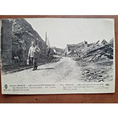 Carte postala, Guerre 1914-1915, Ablain Saint Nazaire, le grand rue vera Souchez, 1916