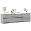 Gossi dulap tv cu led, gri sonoma, 180x34x50 cm, lemn prelucrat
