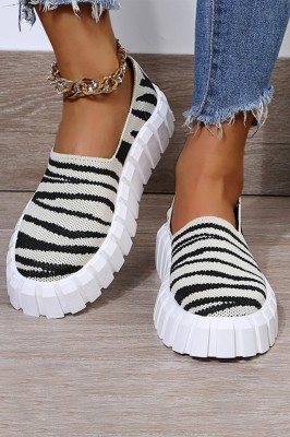 CH34-211 Tenis tip expadrile din material cu zebra print foto