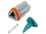 Conector cablu-cablu mamă AT Amphenol cu 3 pini - IP67/IP69K