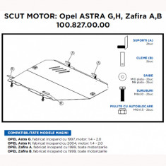 Scut motor metalic Astra G, Astra H, Zafira A, Zafira B foto