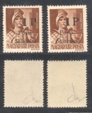 ROMANIA Ardealul de Nord 1945 Posta Salajului două timbre locale 1P/4f tipuri diferite MNH originale