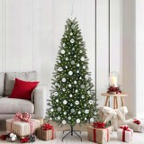 vidaXL Brad de Crăciun artificial cu 300 LED Verde 180 cm PE și PVC 3397359