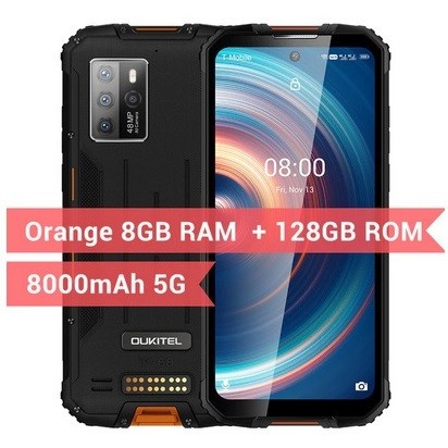 Smartphone 5G, OUKITEL WP10, 6.67&quot;, 8GB RAM, 128GB ROM, 48MP, 8000 mAh, antisoc