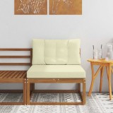vidaXL Sofa de mijloc Lemn Solid de Acacia Natural și Crem 900532