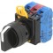 Comutator rotativ 22mm cu 3 poziții stabilite - neagră