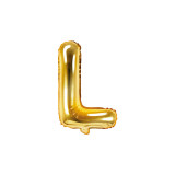 Balon Folie Litera L Auriu, 35 cm, Partydeco