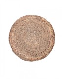 Set 4 suporturi pentru farfurii, din zambila de apa, model impletit, maro, 36 cm